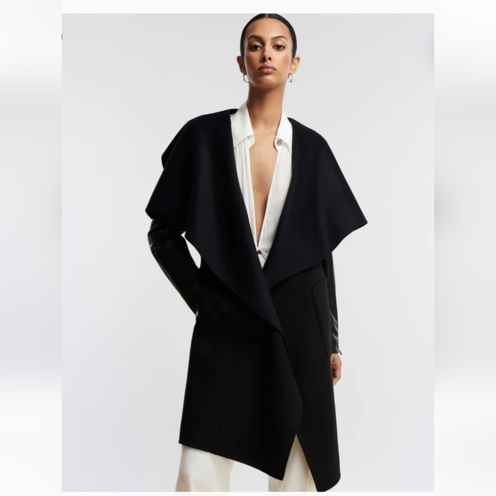 BCBGMAXAZRIA Fiona Draped Wool Coat